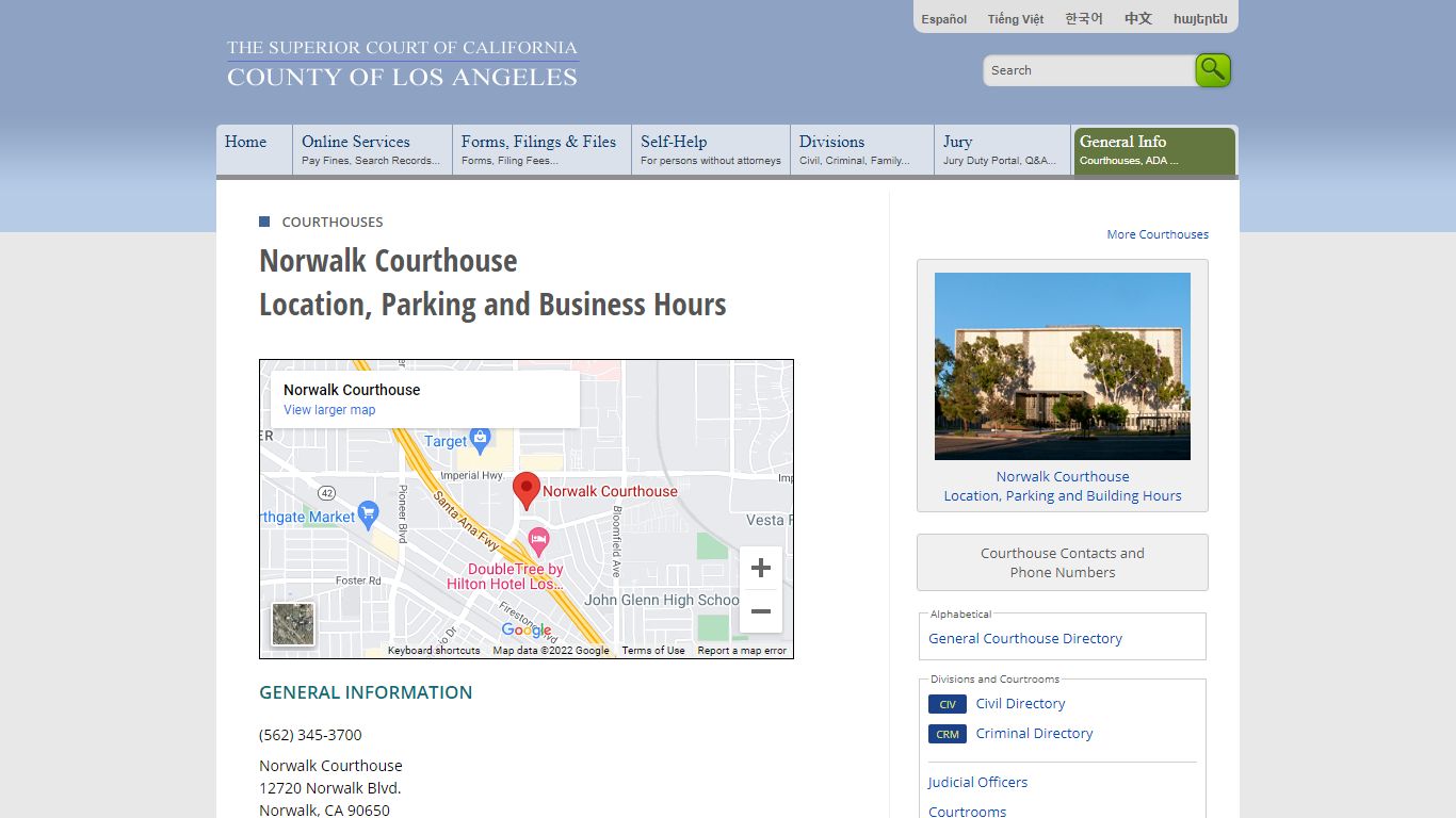 Contacts and Locations - LA Court - Los Angeles County Superior Court